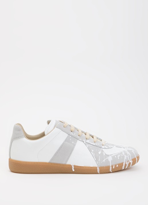 Maison Margiela Paint Replica sneaker van kalfsleer met details van kalfssuède