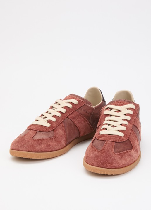 Maison Margiela Replica 6 sneaker met suède details - detail roestbruin