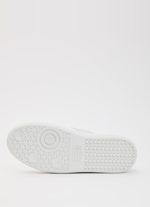 Maison Margiela Replica sneaker van kalfsleer met kalfssuède details met plateauzool - detail 4 wit