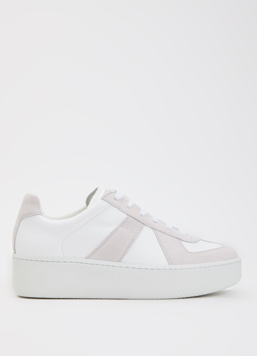 Maison Margiela Replica sneaker van kalfsleer met kalfssuède details met plateauzool