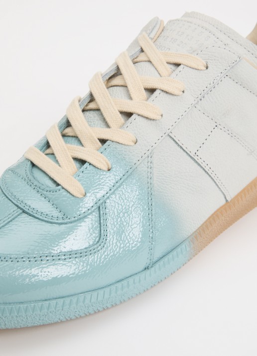 Maison Margiela Replica sneaker van kalfsleer - detail 5 turquoise