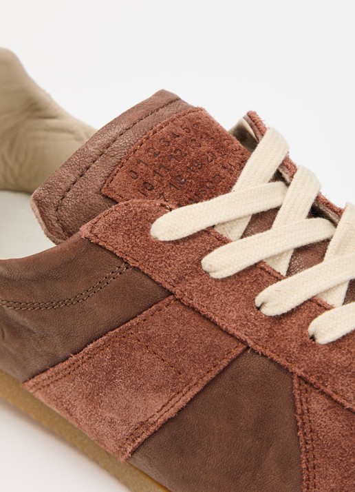 Maison Margiela Replica Soft sneaker van leer met suède details - detail 5 bruin