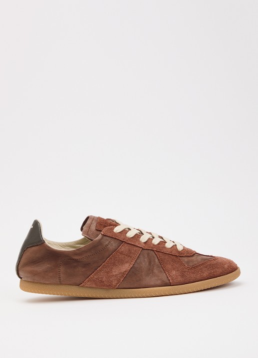 Maison Margiela Replica Soft sneaker van leer met suède details