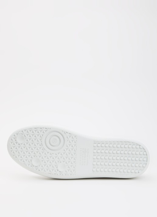 Maison Margiela Replica Wedge sneaker van kalfsleer met kalfssuède details - detail 4 gebroken wit