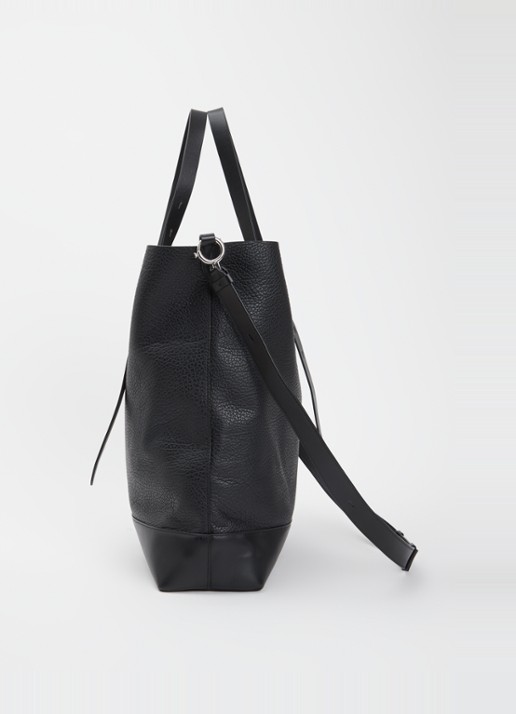Maison Margiela Schoudertas van kalfsleer met verstelbare schouderriem - detail 3 zwart