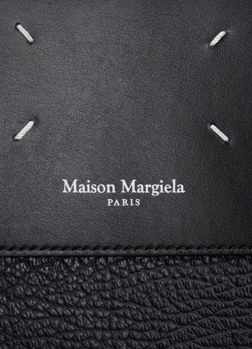 Maison Margiela Schoudertas van kalfsleer met verstelbare schouderriem - detail 4 zwart