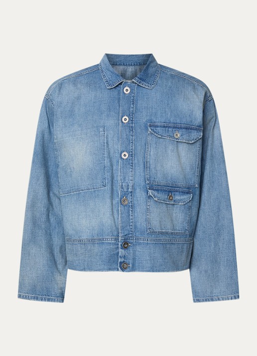 Maison Margiela Spijkerjas met klepzakken - voorkant indigo