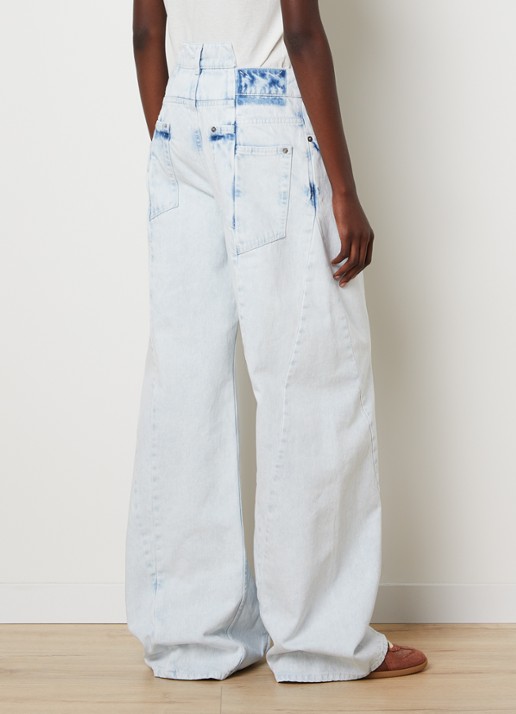 Maison Margiela Spliced high waist balloon jeans met lichte wassing - achterkant 4 indigo