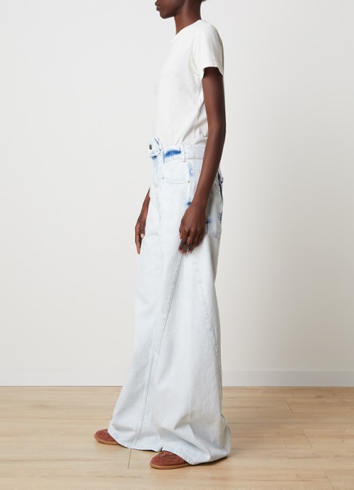 Maison Margiela Spliced high waist balloon jeans met lichte wassing - detail 2 indigo