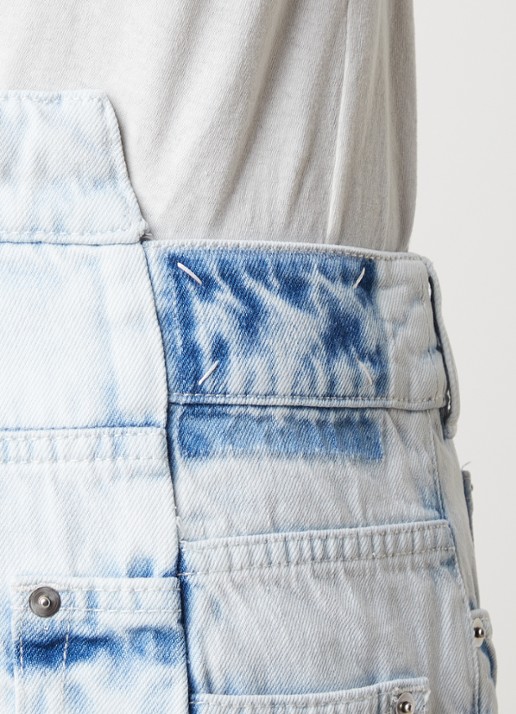 Maison Margiela Spliced high waist balloon jeans met lichte wassing - detail 3 indigo