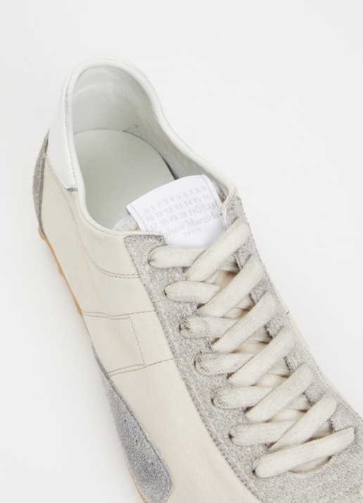 Maison Margiela Sprinters sneaker van geitenleer met details van kalfssuède - detail 5 creme