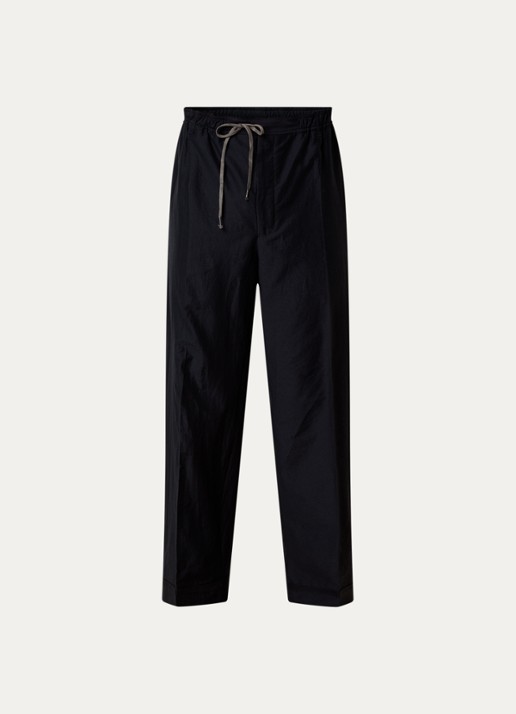 Maison Margiela straight fit broek in zijdeblend met steekzakken - voorkant 5 blauw