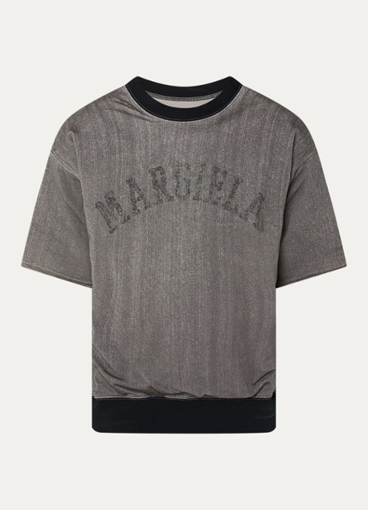 Maison Margiela Sweater met logo - voorkant 4 donkergrijs