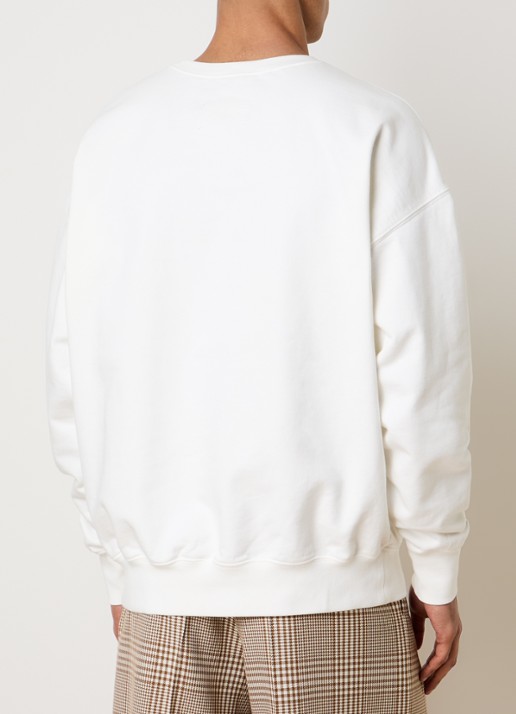 Maison Margiela Sweater met logoborduring - achterkant 3 gebroken wit