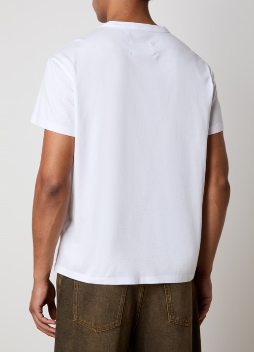 Maison Margiela T-shirt met logoborduring - achterkant 5 wit