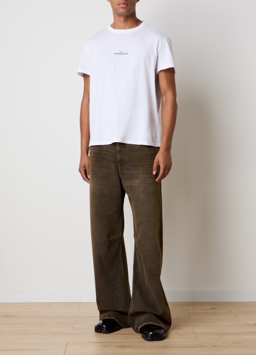Maison Margiela T-shirt met logoborduring - voorkant 2 wit