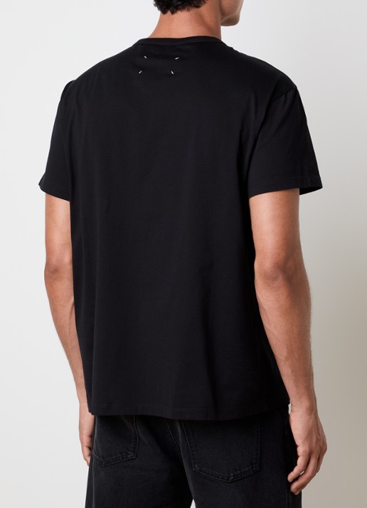Maison Margiela T-shirt met logoborduring - achterkant zwart
