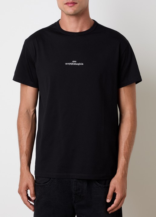 Maison Margiela T-shirt met logoborduring - detail 2 zwart