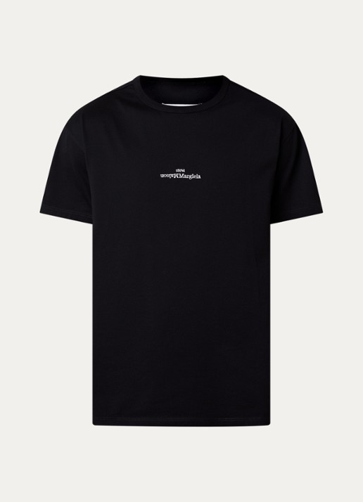 Maison Margiela T-shirt met logoborduring - voorkant 4 zwart