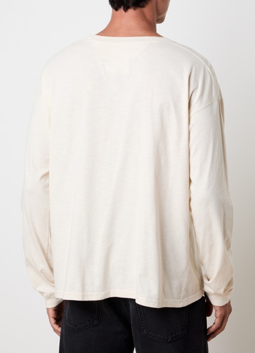 Maison Margiela T-shirt met logoprint - achterkant 5 creme