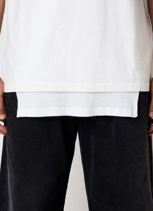 Maison Margiela T-shirt met ronde hals - detail 4 gebroken wit