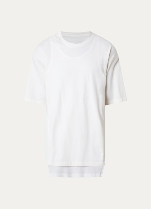 Maison Margiela T-shirt met ronde hals - voorkant gebroken wit