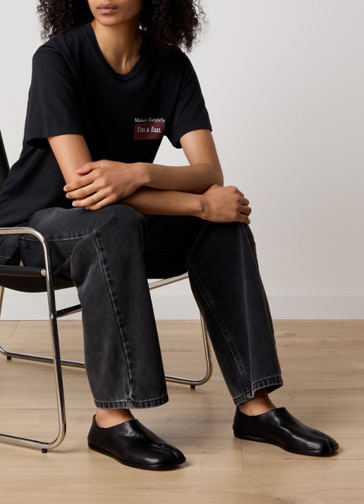 Maison Margiela Tabi Babouche slip-on van leer - voorkant 6 zwart
