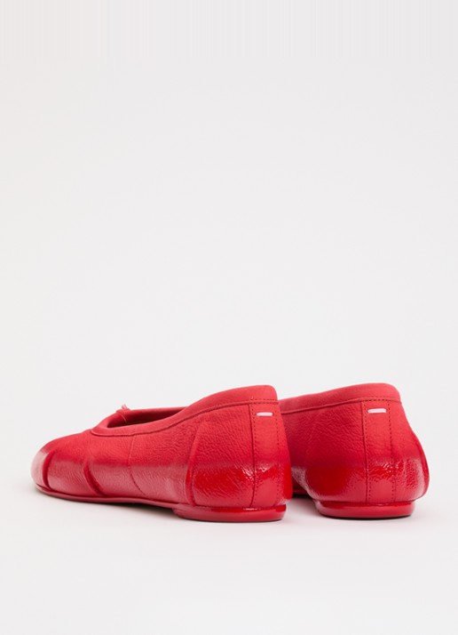 Maison Margiela Tabi ballerina van kalfsleer - achterkant 6 rood