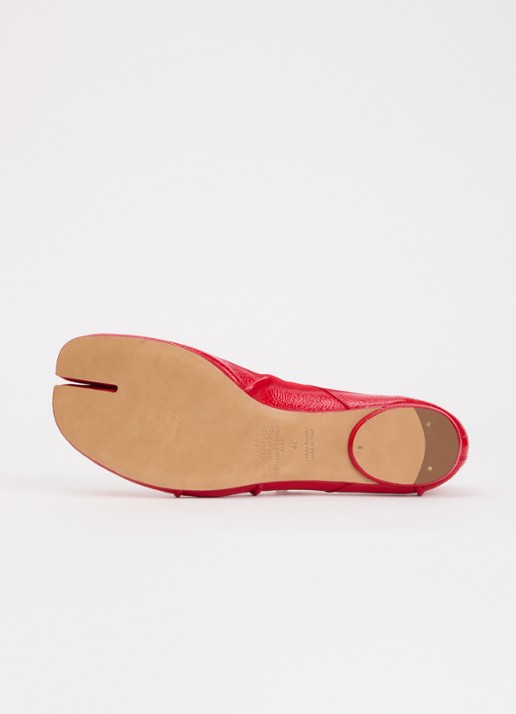 Maison Margiela Tabi ballerina van kalfsleer - detail 4 rood