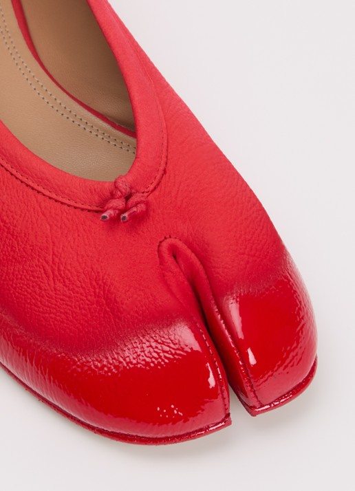 Maison Margiela Tabi ballerina van kalfsleer - detail 5 rood