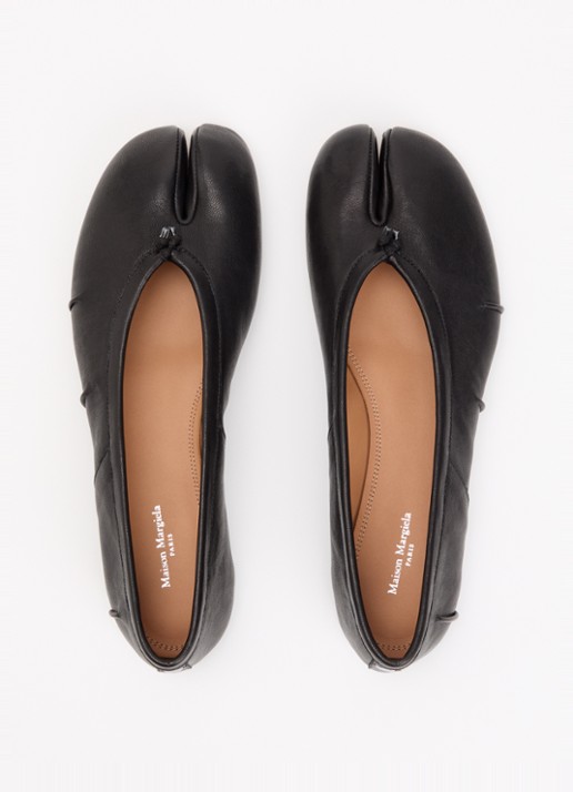 Maison Margiela Tabi ballerina van kalfsleer - detail 3 zwart