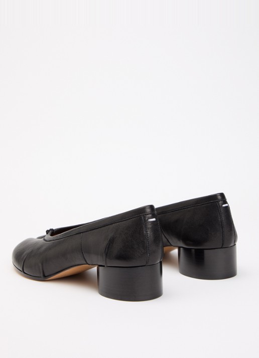 Maison Margiela Tabi ballerina van leer - achterkant zwart