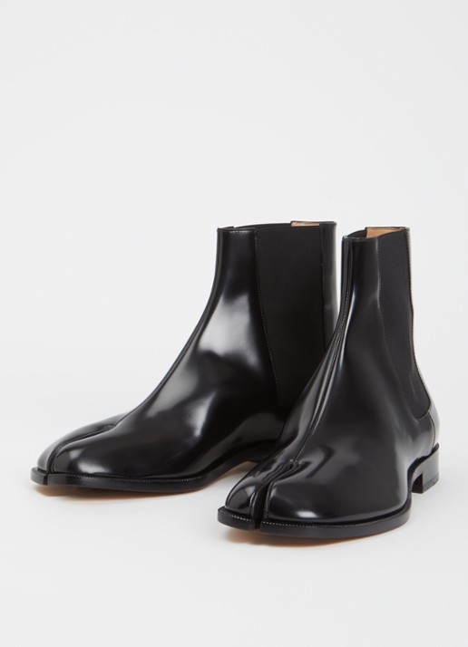 Maison Margiela Tabi chelsea boot van kalfsleer - detail 3 zwart