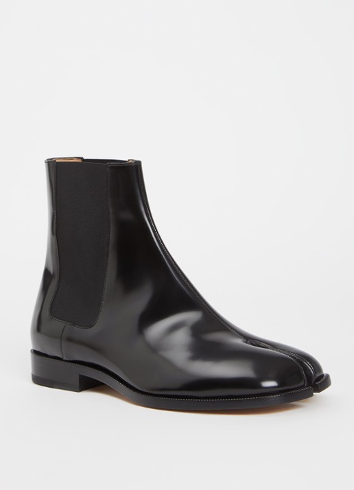 Maison Margiela Tabi chelsea boot van kalfsleer - voorkant zwart