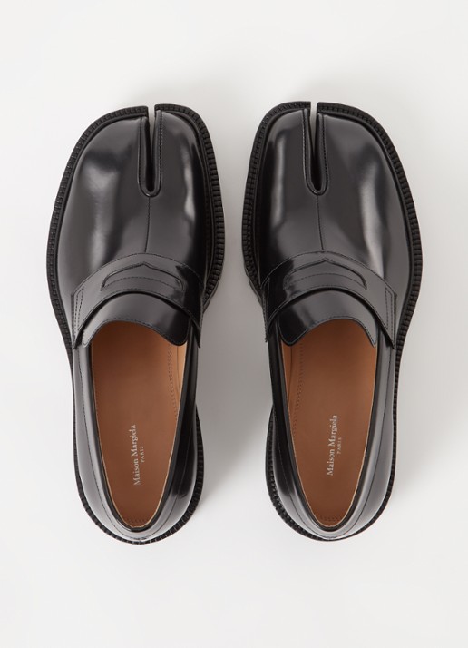 Maison Margiela Tabi loafer van kalfsleer - detail 5 zwart