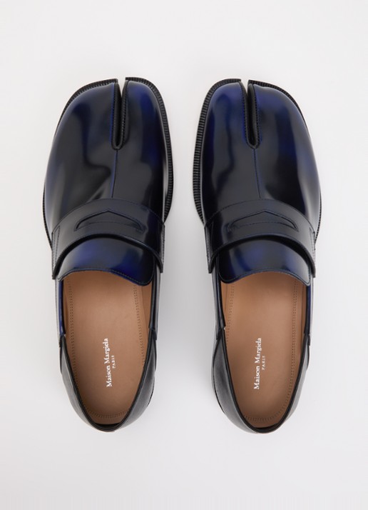 Maison Margiela Tabi loafer van kalfsleer - detail 4 donkerblauw