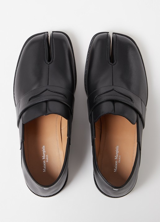 Maison Margiela Tabi loafer van kalfsleer - detail 2 zwart