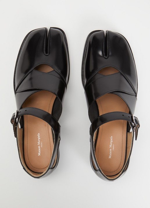 Maison Margiela Tabi Loafer van kalfsleer - detail 3 zwart