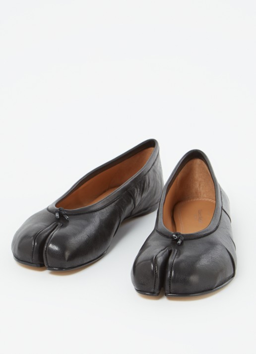 Maison Margiela Tabi New ballerina van lamsleer - detail 3 zwart