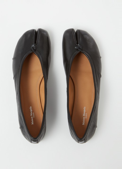 Maison Margiela Tabi New ballerina van lamsleer - detail 4 zwart