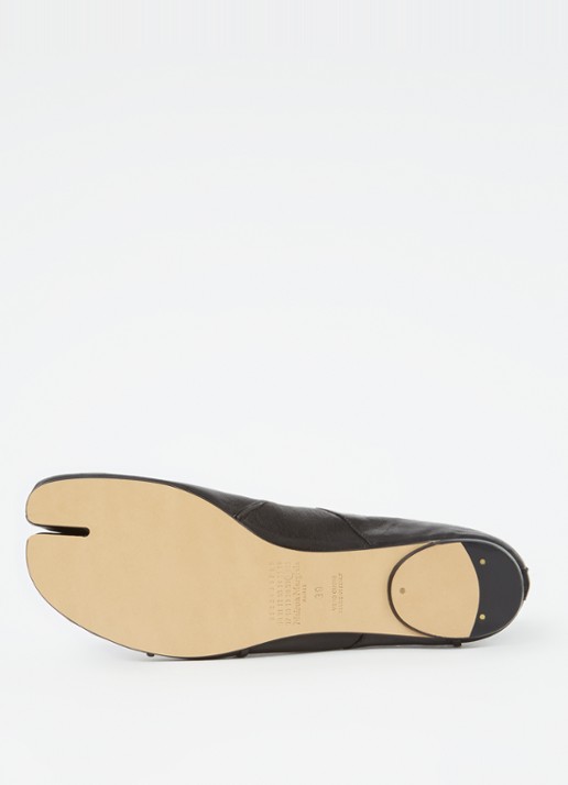 Maison Margiela Tabi New ballerina van lamsleer - detail 5 zwart