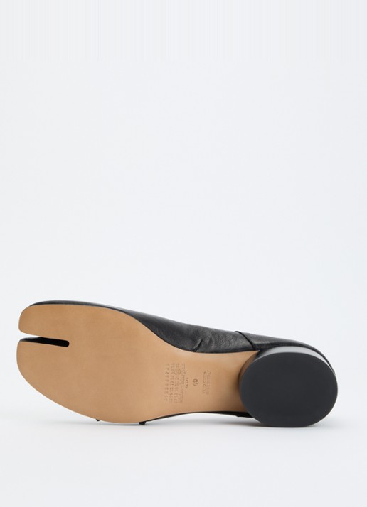 Maison Margiela Tabi New ballerina van leer - detail 4 zwart