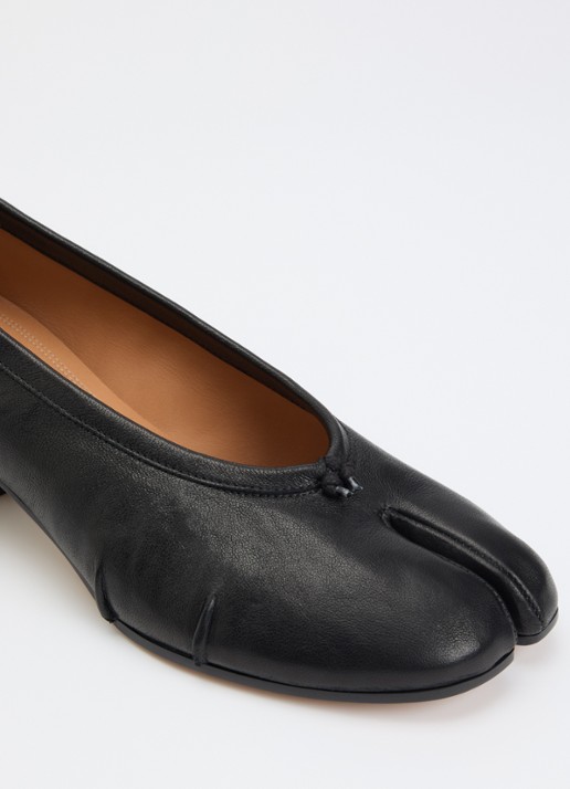 Maison Margiela Tabi New ballerina van leer - detail 5 zwart