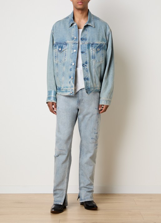 Maison Margiela Tape spijkerjas met steekzakken - voorkant 3 blauw