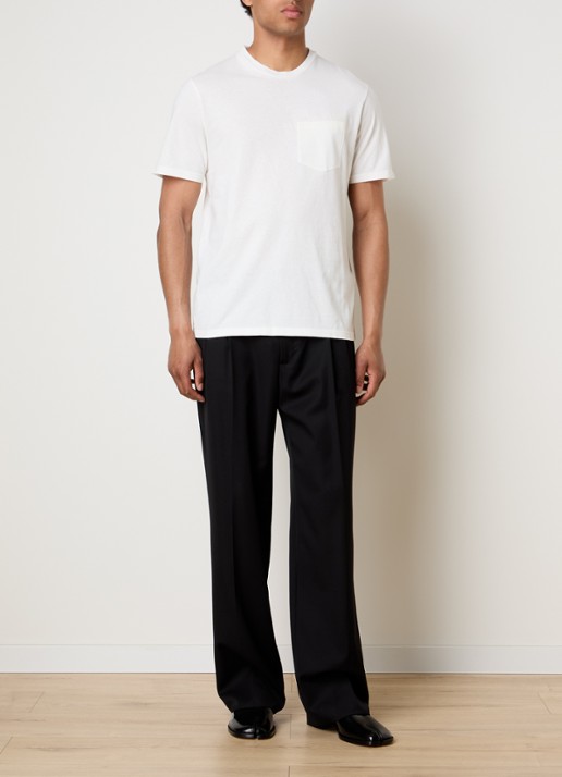 Maison Margiela Tape T-shirt met borstzak - voorkant 5 gebroken wit