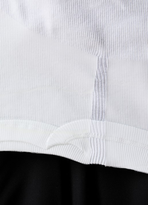 Maison Margiela Tape tanktop met ribstructuur - detail 5 gebroken wit