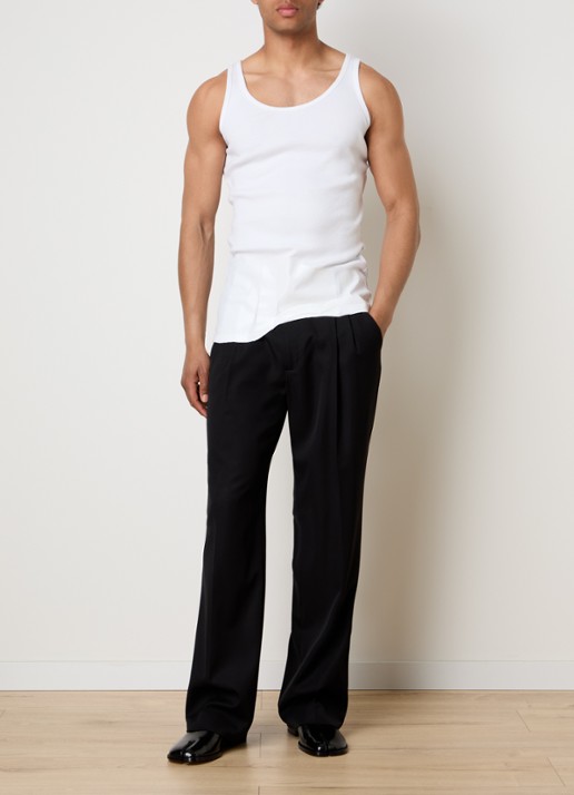 Maison Margiela Tape tanktop met ribstructuur - voorkant 2 gebroken wit