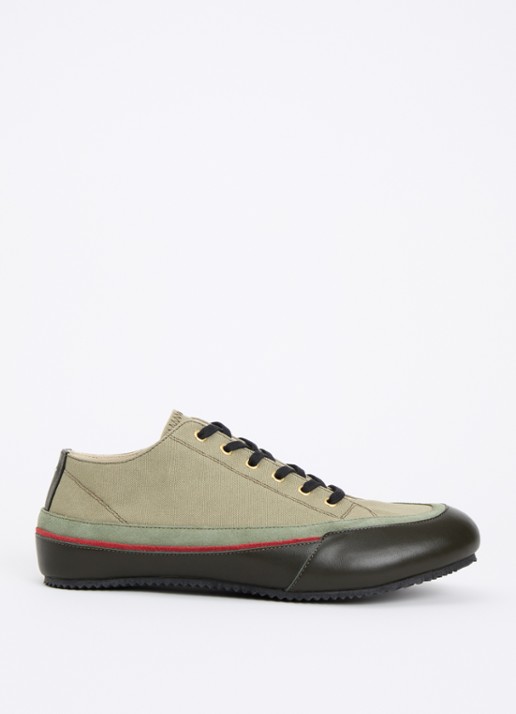 Maison Margiela Traveler sneaker van canvas met kalfsleren details