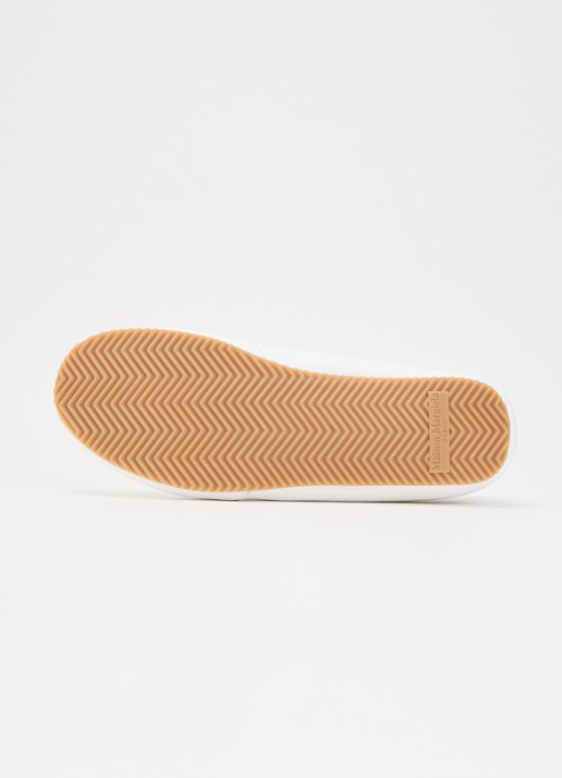 Maison Margiela Traveler sneaker van canvas met kalfsleren details - detail 5 gebroken wit