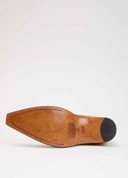 Maison Margiela Western Chelsea boot van suéde  - detail 4 lichtbruin